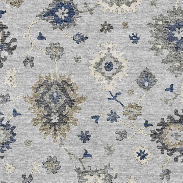 Homeroots 3' Artichoke Green Floral Washable Area Rug – Perfect For Indoor Or Outdoor Spaces, Durable & Stylish 5' X 8' Polyester 585023