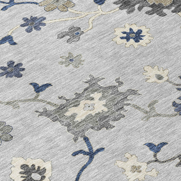 Homeroots 3' Artichoke Green Floral Washable Area Rug – Perfect For Indoor Or Outdoor Spaces, Durable & Stylish 5' X 8' Polyester 585023