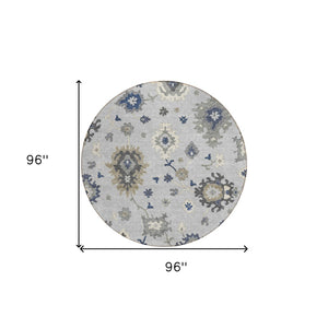 Homeroots 3' Artichoke Green Floral Washable Area Rug – Perfect For Indoor Or Outdoor Spaces, Durable & Stylish 8' Round Polyester 585024