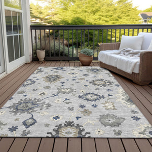 Homeroots 3' Artichoke Green Floral Washable Area Rug – Perfect For Indoor Or Outdoor Spaces, Durable & Stylish 8' X 10' Polyester 585025