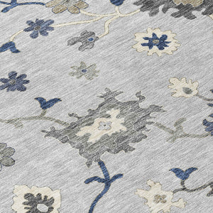 Homeroots 3' Artichoke Green Floral Washable Area Rug – Perfect For Indoor Or Outdoor Spaces, Durable & Stylish 8' X 10' Polyester 585025