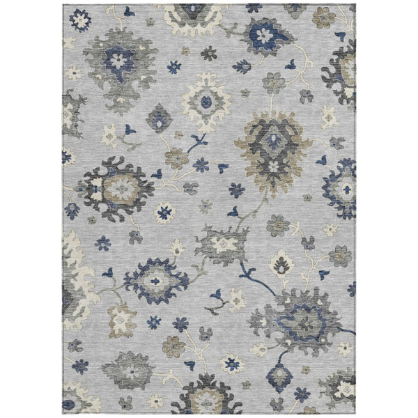 Homeroots 3' Artichoke Green Floral Washable Area Rug – Perfect For Indoor Or Outdoor Spaces, Durable & Stylish 9' X 12' Polyester 585026