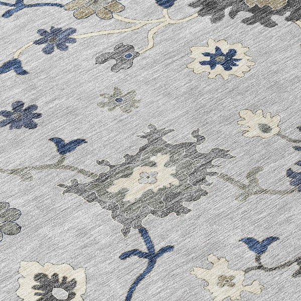 Homeroots 3' Artichoke Green Floral Washable Area Rug – Perfect For Indoor Or Outdoor Spaces, Durable & Stylish 9' X 12' Polyester 585026