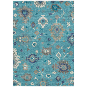 Homeroots 3' Artichoke Green Floral Washable Area Rug – Perfect For Indoor Or Outdoor Spaces, Durable & Stylish 3' X 5' Polyester 585028