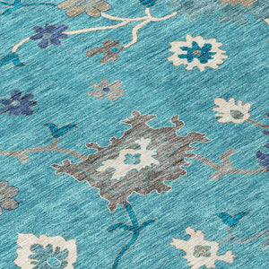 Homeroots 3' Artichoke Green Floral Washable Area Rug – Perfect For Indoor Or Outdoor Spaces, Durable & Stylish 3' X 5' Polyester 585028