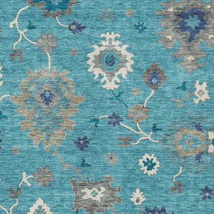 Homeroots 3' Artichoke Green Floral Washable Area Rug – Perfect For Indoor Or Outdoor Spaces, Durable & Stylish 8' X 10' Polyester 585031