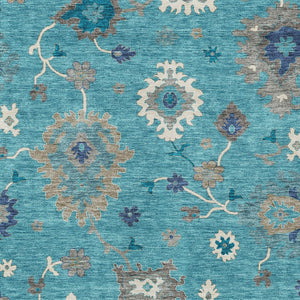 Homeroots 3' Artichoke Green Floral Washable Area Rug – Perfect For Indoor Or Outdoor Spaces, Durable & Stylish 9' X 12' Polyester 585032