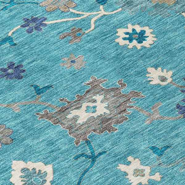 Homeroots 3' Artichoke Green Floral Washable Area Rug – Perfect For Indoor Or Outdoor Spaces, Durable & Stylish 9' X 12' Polyester 585032