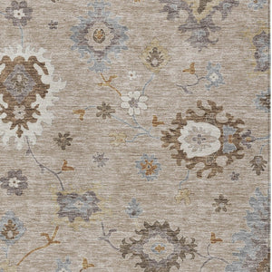 Homeroots 3' Artichoke Green Floral Washable Area Rug – Perfect For Indoor Or Outdoor Spaces, Durable & Stylish 3' X 5' Polyester 585034