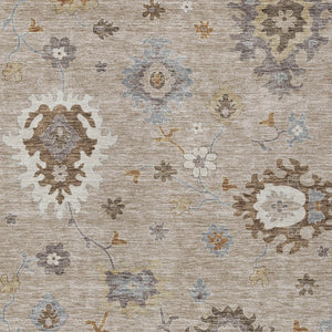 Homeroots 3' Artichoke Green Floral Washable Area Rug – Perfect For Indoor Or Outdoor Spaces, Durable & Stylish 8' X 10' Polyester 585037