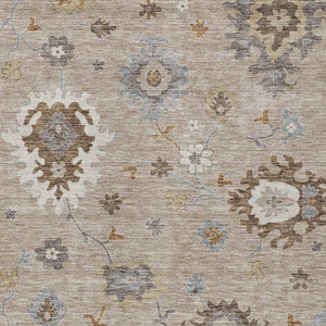 Homeroots 3' Artichoke Green Floral Washable Area Rug – Perfect For Indoor Or Outdoor Spaces, Durable & Stylish 9' X 12' Polyester 585038