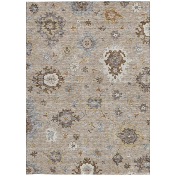 Homeroots 3' Artichoke Green Floral Washable Area Rug – Perfect For Indoor Or Outdoor Spaces, Durable & Stylish 10' X 14' Polyester 585039