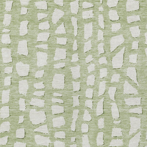 Homeroots 3' Artichoke Green And Ivory Abstract Washable Indoor Outdoor Area Rug For Stylish Spaces 3' X 5' Polyester 585040