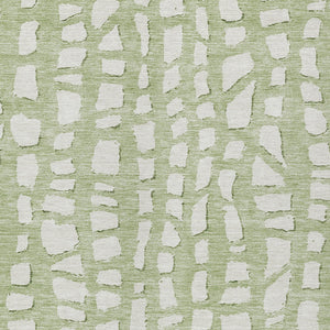Homeroots 3' Artichoke Green And Ivory Abstract Washable Indoor Outdoor Area Rug For Stylish Spaces 5' X 8' Polyester 585041