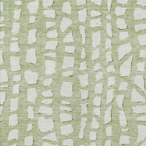 Homeroots 3' Artichoke Green And Ivory Abstract Washable Indoor Outdoor Area Rug For Stylish Spaces 8' X 10' Polyester 585043