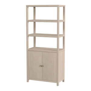 Butler Specialty Company Nora 32" W Wood Etagere Bookcase - Stylish 3-tier Storage With Cabinet Taupe Made From Acacia Wood,Acacia Veneer,Engineered Wood 5850450-butler