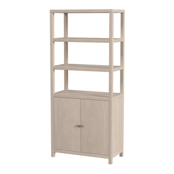 Butler Specialty Company Nora 32" W Wood Etagere Bookcase - Stylish 3-tier Storage With Cabinet Taupe Made From Acacia Wood,Acacia Veneer,Engineered Wood 5850450-butler