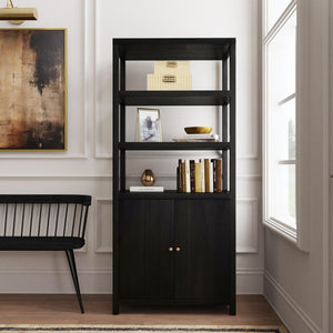 Butler Specialty Company Nora 32" W Wood Etagere Bookcase - Stylish 3-tier Storage With Cabinet Coffee Made From Acacia Wood,Acacia Veneer,Engineered Wood 5850451-butler