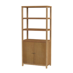 Butler Specialty Company Nora 32" W Wood Etagere Bookcase - Stylish 3-tier Storage With Cabinet Natural Made From Rubberwood,Oak Veneer,Engineered Wood 5850452-butler