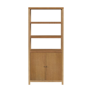 Butler Specialty Company Nora 32" W Wood Etagere Bookcase - Stylish 3-tier Storage With Cabinet Natural Made From Rubberwood,Oak Veneer,Engineered Wood 5850452-butler