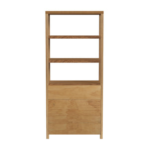 Butler Specialty Company Nora 32" W Wood Etagere Bookcase - Stylish 3-tier Storage With Cabinet Natural Made From Rubberwood,Oak Veneer,Engineered Wood 5850452-butler
