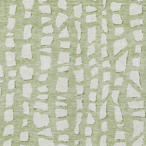 Homeroots 3' Artichoke Green And Ivory Abstract Washable Indoor Outdoor Area Rug For Stylish Spaces 10' X 14' Polyester 585045