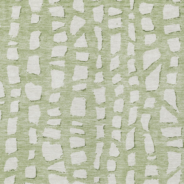 Homeroots 3' Artichoke Green And Ivory Abstract Washable Indoor Outdoor Area Rug For Stylish Spaces 10' X 14' Polyester 585045