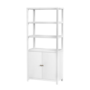Butler Specialty Company Nora 32" W Wood Etagere Bookcase - Stylish 3-tier Storage With Cabinet White Made From Acacia Wood,Acacia Veneer,Engineered Wood 5850477-butler