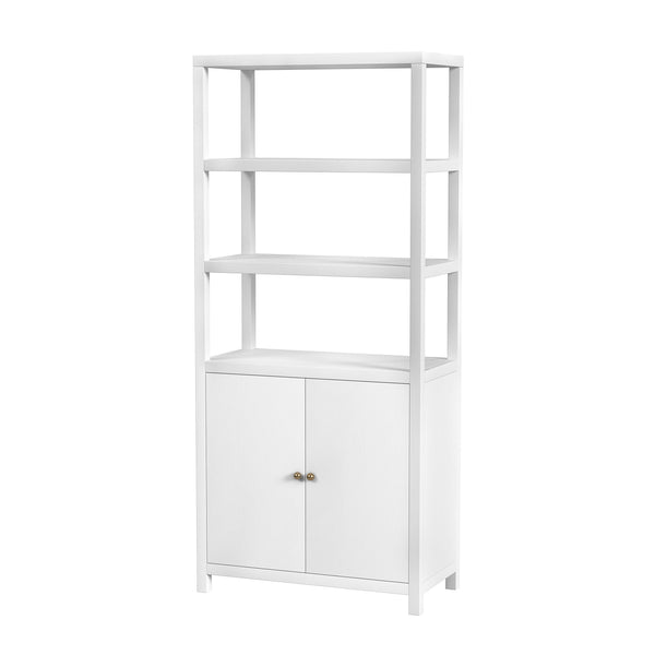 Butler Specialty Company Nora 32" W Wood Etagere Bookcase - Stylish 3-tier Storage With Cabinet White Made From Acacia Wood,Acacia Veneer,Engineered Wood 5850477-butler