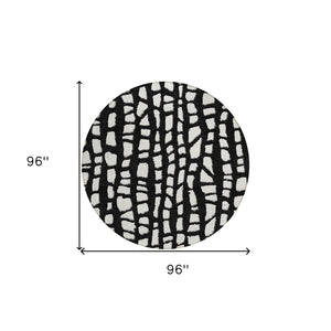 Homeroots 3' Artichoke Green And Ivory Abstract Washable Indoor Outdoor Area Rug For Stylish Spaces 8' Round Polyester 585054