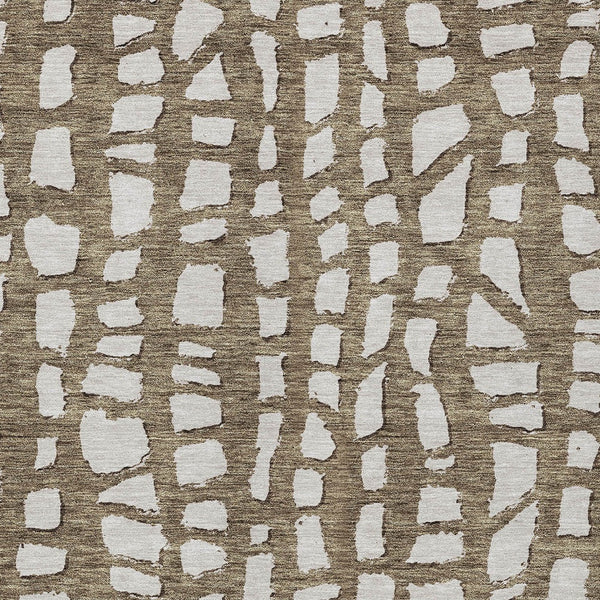 Homeroots 3' Artichoke Green And Ivory Abstract Washable Indoor Outdoor Area Rug For Stylish Spaces 9' X 12' Polyester 585062