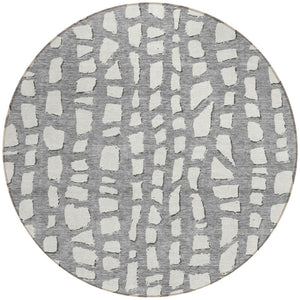 Homeroots 3' Artichoke Green And Ivory Abstract Washable Indoor Outdoor Area Rug For Stylish Spaces 8' Round Polyester 585066