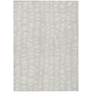 HomeRoots 5' Ivory and Beige Abstract Area Rug - Stylish, Washable, Durable for Indoor and Outdoor Spaces 5' X 8' 585071