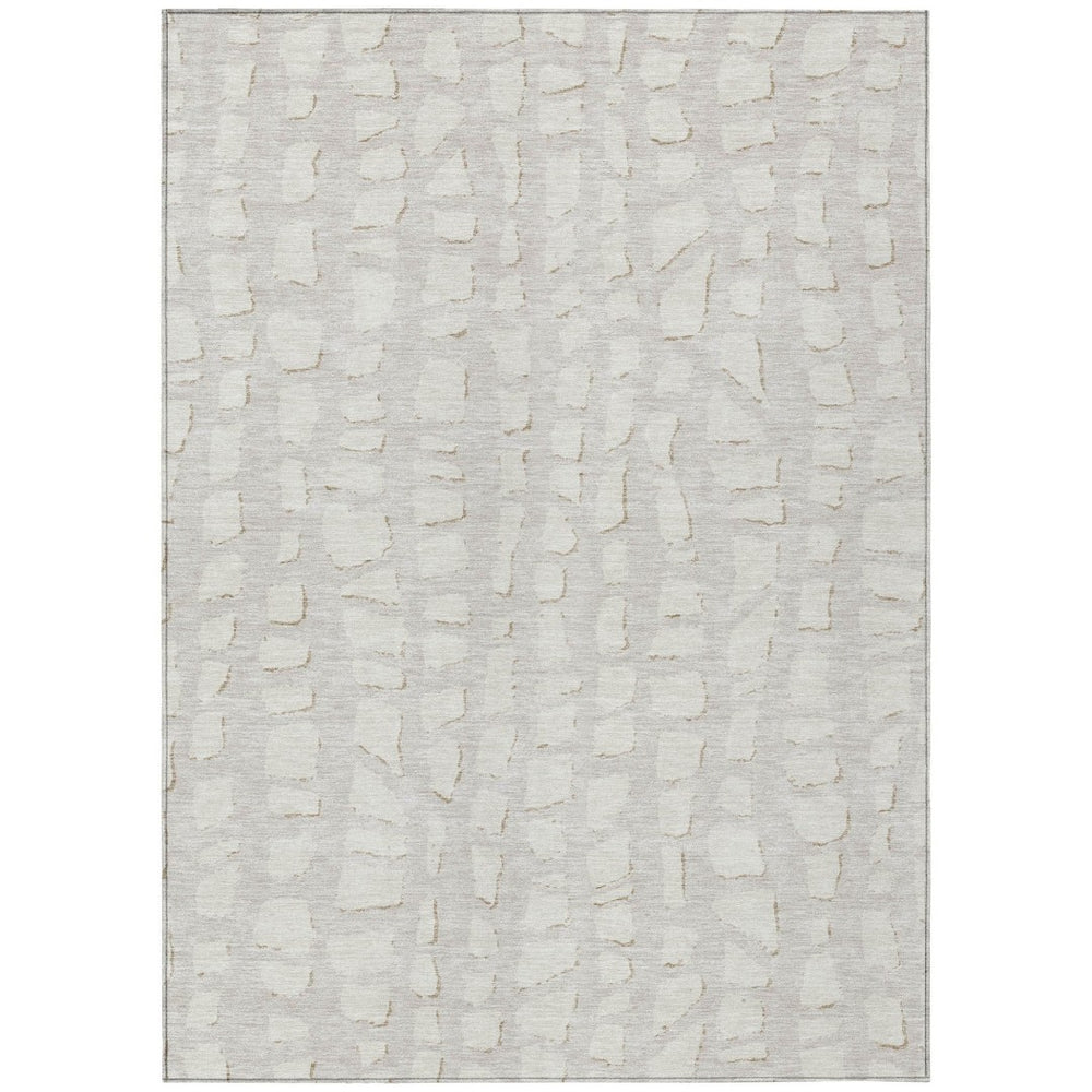 HomeRoots 9' Ivory and Beige Abstract Area Rug – Durable, Washable Design Perfect for Indoor and Outdoor Spaces 9' X 12' 585074