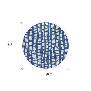 Homeroots 3' Artichoke Green And Ivory Abstract Washable Indoor Outdoor Area Rug For Stylish Spaces 8' Round Polyester 585078