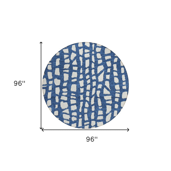 Homeroots 3' Artichoke Green And Ivory Abstract Washable Indoor Outdoor Area Rug For Stylish Spaces 8' Round Polyester 585078