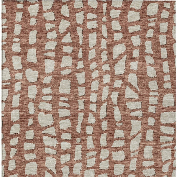 Homeroots 3' Artichoke Green And Ivory Abstract Washable Indoor Outdoor Area Rug For Stylish Spaces 5' X 8' Polyester 585083