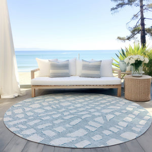 Homeroots 3' Artichoke Green And Ivory Abstract Washable Indoor Outdoor Area Rug For Stylish Spaces 8' Round Polyester 585090