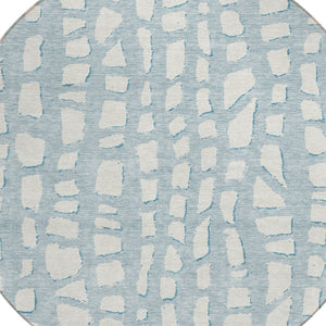 Homeroots 3' Artichoke Green And Ivory Abstract Washable Indoor Outdoor Area Rug For Stylish Spaces 8' Round Polyester 585090