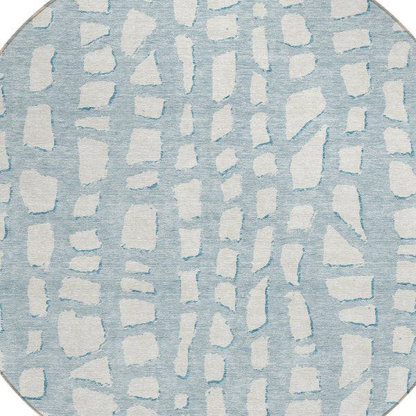 Homeroots 3' Artichoke Green And Ivory Abstract Washable Indoor Outdoor Area Rug For Stylish Spaces 8' Round Polyester 585090