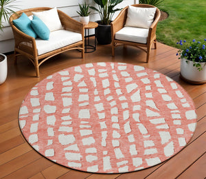 Homeroots 3' Artichoke Green And Ivory Abstract Washable Indoor Outdoor Area Rug For Stylish Spaces 8' Round Polyester 585096