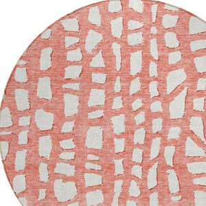 Homeroots 3' Artichoke Green And Ivory Abstract Washable Indoor Outdoor Area Rug For Stylish Spaces 8' Round Polyester 585096