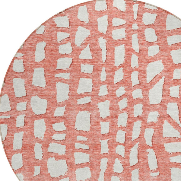 Homeroots 3' Artichoke Green And Ivory Abstract Washable Indoor Outdoor Area Rug For Stylish Spaces 8' Round Polyester 585096