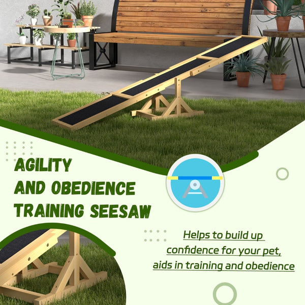 English Elm Pawhut Wooden Dog Agility Seesaw - Durable, Weather-Resistant Training Platform For Fun & Exercise! W2225P217625-GIGA