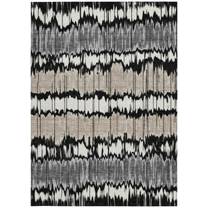 Homeroots 3' Artichoke Green And Ivory Striped Washable Area Rug - Perfect For Indoor And Outdoor Spaces! 3' X 5' Polyester 585118