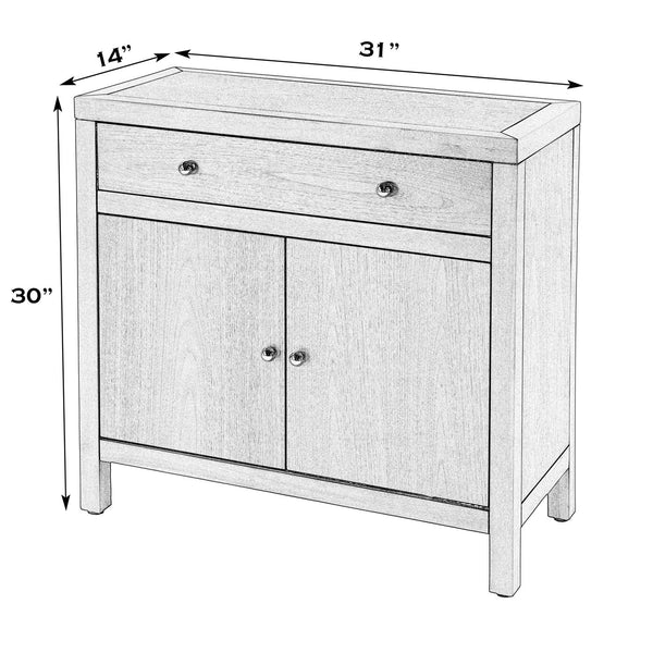 Butler Specialty Butler Nora Elegant Wood Accent Storage Cabinet With 1 Drawer And 2 Doors For Stylish Organization Smooth White Acacia Wood,Acacia Veneer,Mdf,Pine Wood,Metal 5851304-butler