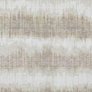 Homeroots 3' Artichoke Green And Ivory Striped Washable Area Rug - Perfect For Indoor And Outdoor Spaces! 3' X 5' Polyester 585142