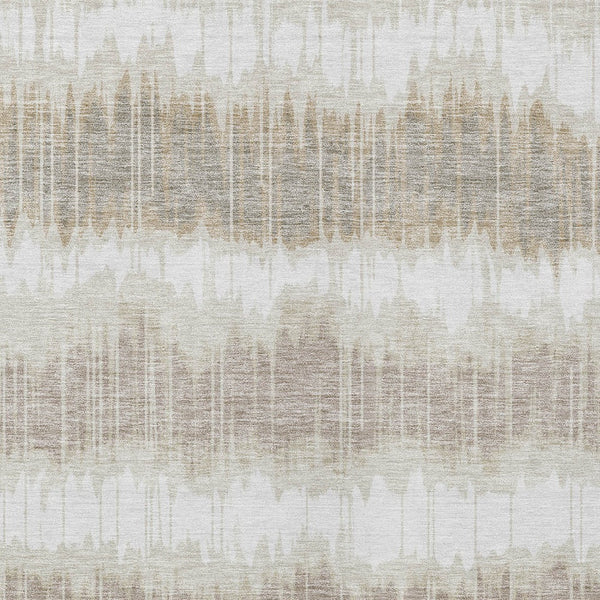 Homeroots 3' Artichoke Green And Ivory Striped Washable Area Rug - Perfect For Indoor And Outdoor Spaces! 3' X 5' Polyester 585142