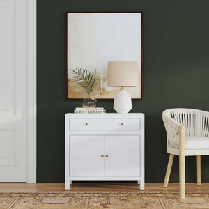Butler Specialty Company Nora Elegant 31" Accent Storage Cabinet With 1 Drawer & 2 Doors For Style White Acacia Wood,Acacia Veneer,Mdf,Pine Wood,Metal 5851477-butler