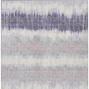 Homeroots 3' Artichoke Green And Ivory Striped Washable Area Rug - Perfect For Indoor And Outdoor Spaces! 5' X 8' Polyester 585149